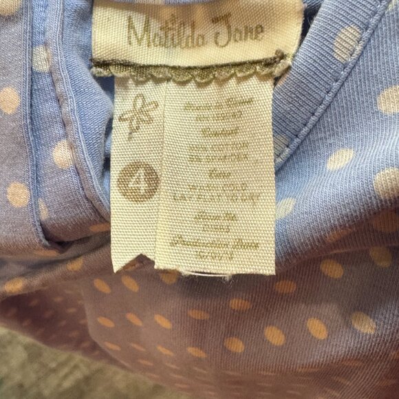 Matilda Jane girl's Dress size 4 polka dot pearl style twirl dress - Picture 6 of 8